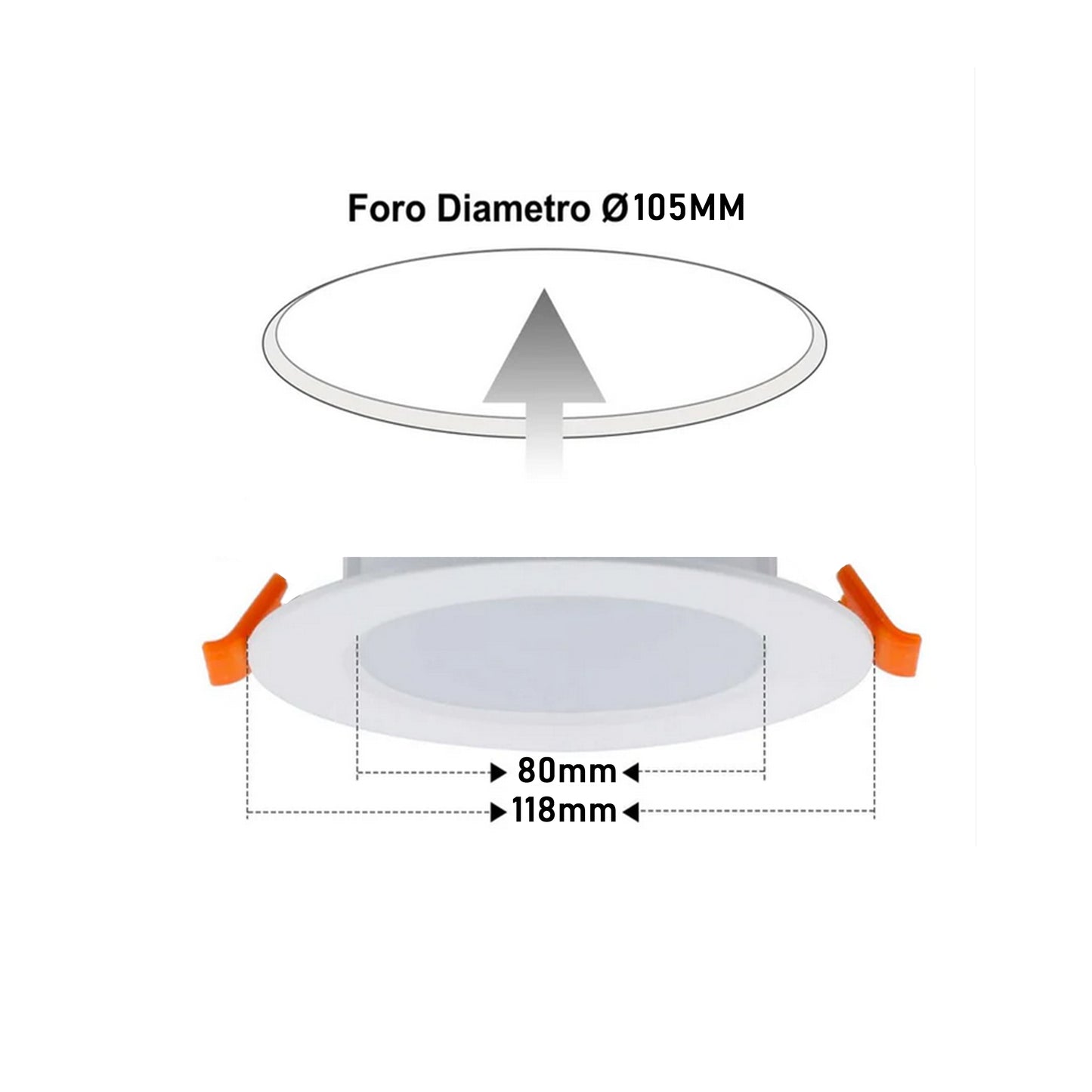 Faretto LED da Incasso Rotondo CCT 6W 380 Lumen