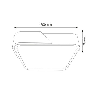 Plafoniera LED Quadrata Legno Naturale Dimmerabile CCT 24W 2400LM Ø30 Con Telecomando