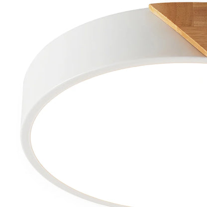 Plafoniera LED Circolare Legno Naturale Dimmerabile CCT 24W 2400LM Ø30 Con Telecomando