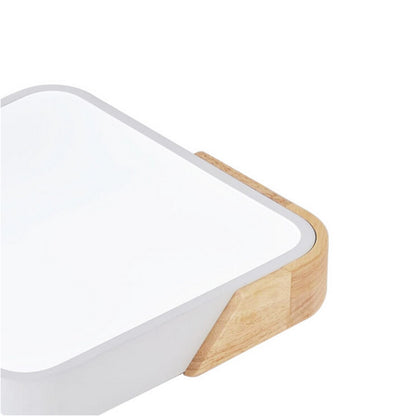 Plafoniera LED Quadrata Legno Naturale Dimmerabile CCT 24W 2400LM Ø30 Con Telecomando