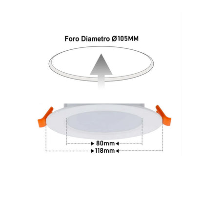 Faretto LED da Incasso Rotondo CCT 6W 380 Lumen