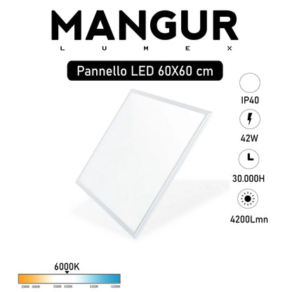 Pannello LED 60x60 - 42W, 6000K, 4200 Lumen
