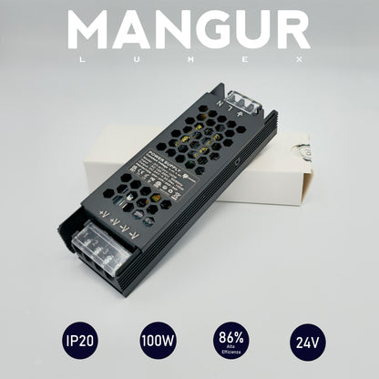 Alimentatore LED 24V 100W, IP20 LED Driver 4,17A, Adattatore LED a Tensione Costante.